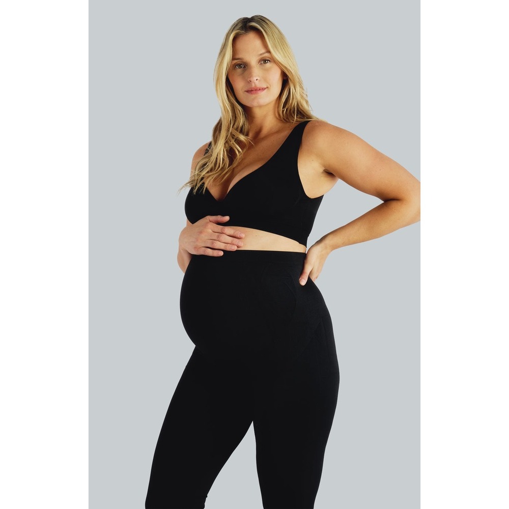 Blanqi L Maternity Leggings with Bump Support Black